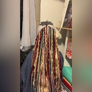 35 DE Dreadlock Extensions Viking Style Burgundy, Teal, Blonde colors